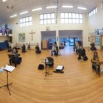 Ashford Concert Band rehearsal together with social distancing in place